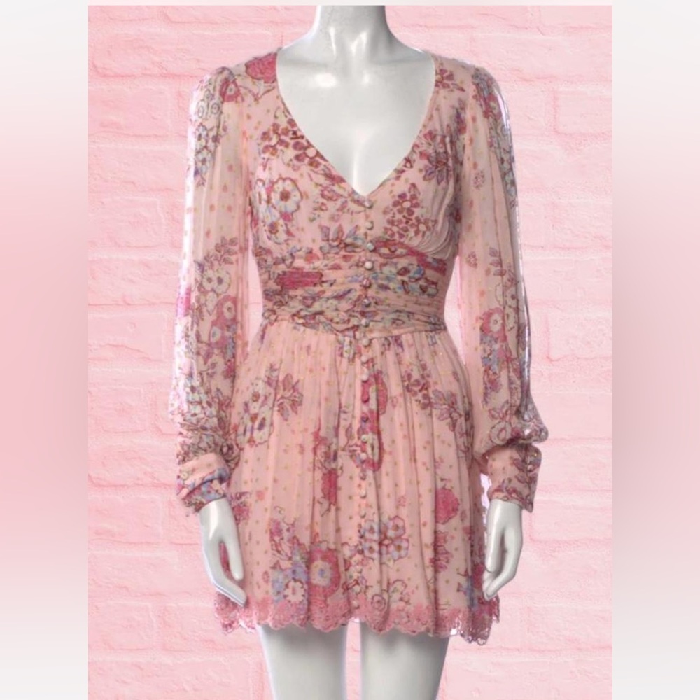 Hemant & Nandita Floral Pink Mini Dress